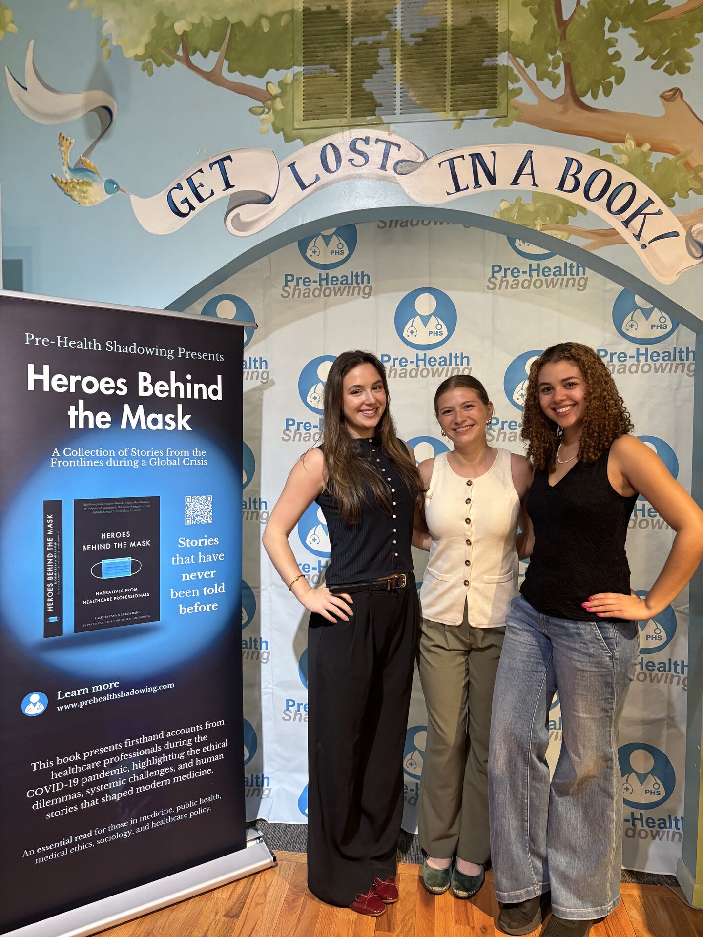 Pre-Health Shadowing volunteers at the Heroes Behind the Mask book launch in Chicago, IL